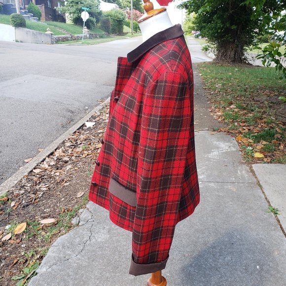 SOLD Vintage 90s Wool Blend Plaid Lizsports Jacket - Picture 5 of 7